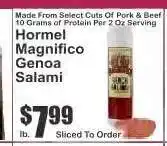 Key Food Hormel Magnifico Genoa Salami offer