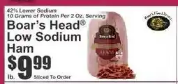 Key Food Boar's Head Low Sodium Ham offer