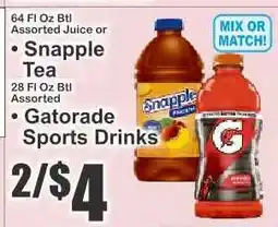 Key Food Snapple Tea offer