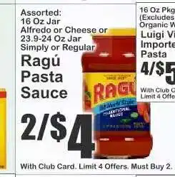 Key Food Ragú Pasta Sauce offer