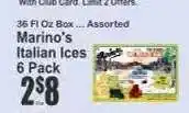 Key Food Marino's Italian Ices 6 Pack offer