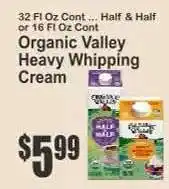 Key Food Organic Valley Heavy Whipping Cream offer