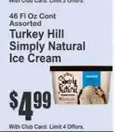 Key Food Turkey Hill Simply Natural Ice Cream offer