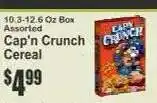 Key Food Cap'N Crunch Cereal offer