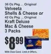 Key Food Kraft Deluxe Mac & Cheese 3 Packs offer