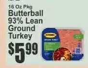 Key Food Butterball 93% Lean Ground Turkey offer