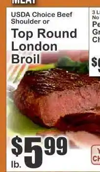Key Food USDA Choice Beef Shoulder or Top Round London Broil offer