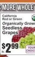 Key Food Organically Grown Seedless Grapes offer
