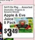 Key Food Apple & Eve Juice 8 Pack offer