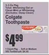 Key Food Colgate Toothpaste offer