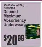 Key Food Depend Maximum Absorbency Underwear offer