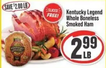 Kentucky Legend whole boneless smoked ham