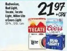 El Super Budweiser, Bud Light, Tecate, Tecate Light, Miller Lite or Coors Light offer
