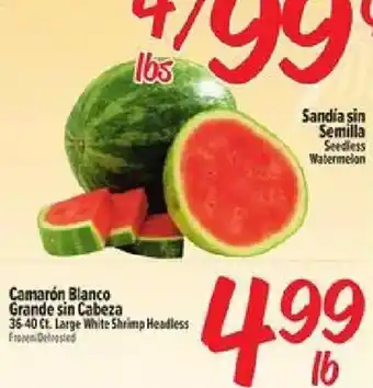 El Super Camarón Blanco Grande sin Cabeza offer