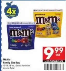 Randalls M&M's Family Size Bag offer