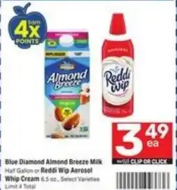 Randalls Blue Diamond Almond Breeze Milk or Reddi Wip Aerosol offer