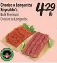 El Super Reynaldo's Chorizo or Longaniza offer
