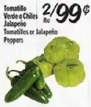El Super Tomatillos or Jalapeño Peppers offer