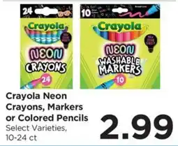 Food 4 Less Crayola neon crayons, markers or colored pencils offer