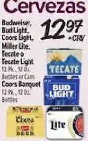 El Super Budweiser, Bud Light, Coors Light, Miller Lite, Tecate or Tecate Light offer