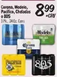 El Super Corona, Modelo, Pacifico, Cheladas or 805 offer