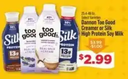 IGA Bannen Too Good Creamer or Silk High Protein Soy Milk offer