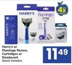 Randalls Harry's or Flamingo Razors, Cartridges or Deodorant offer