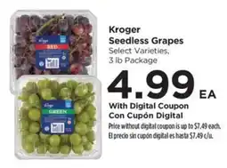 Food 4 Less Kroger seedless grapes offer