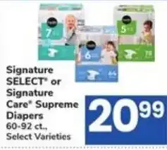 Randalls Signature Select or Signature Care Supreme Diapers offer