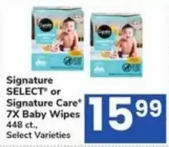 Randalls Signature Select or Signature Care 7x baby wipes offer