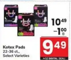 Randalls Kotex Pads offer