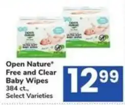 Randalls Open Nature Free and Clear Baby Wipes offer