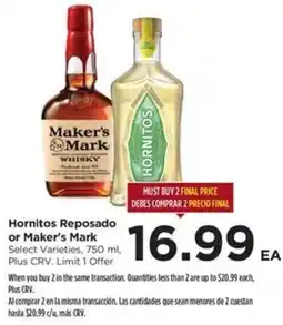 Food 4 Less Hornitos Reposado or Maker's Mark offer