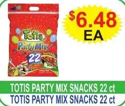 JD's Supermarket Totis party mix snacks offer