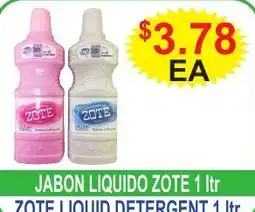 JD's Supermarket Zote liquid detergent offer