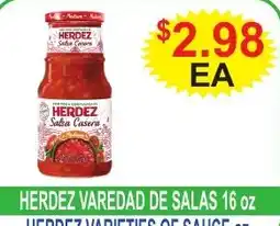 JD's Supermarket Herdez varieties of sauce offer