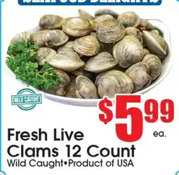 Supremo Foods Inc Fresh Live Clams offer
