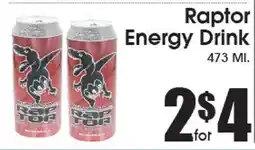 Supremo Foods Inc Raptor Energy Drink offer