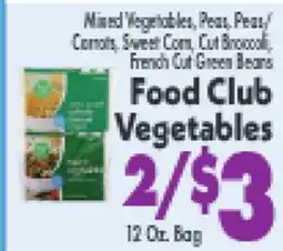 Marino's Supermarket Food Club Vegetables offer