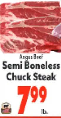 Marino's Supermarket Angus Beef Semi Boneless Chuck Steak offer