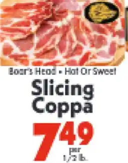Marino's Supermarket Boar's Head Slicing Coppa offer
