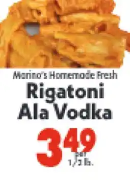 Marino's Supermarket Marina's Homemade Fresh Rigatoni Ala Vodka offer