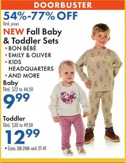 Boscov's NEW Fall Baby & Toddler Sets offer