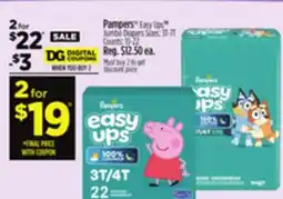 Dollar General Pampers Easy Ups Jumbo Diapers offer