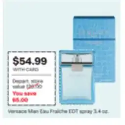 CVS Versace Man Eau Fraîche EDT spray 3.4 oz offer