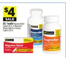 Dollar General DG health Migraine Relief Caplets offer