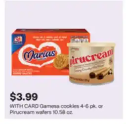 CVS Gamesa cookies 4-6 pk. or Pirucream wafers 10.58 oz offer