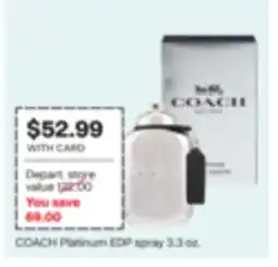 CVS COACH Platinum EDP spray 3.3 oz offer
