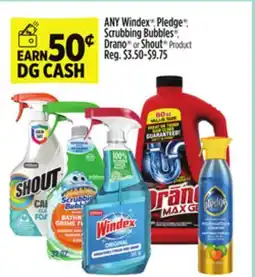Dollar General ANY Windex , Pledge , Scrubbing Bubbles , Drano or Shout Product offer