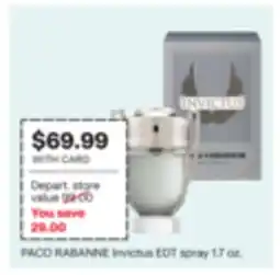 CVS PACO RABANNE Invictus EDT spray 1.7 oz offer